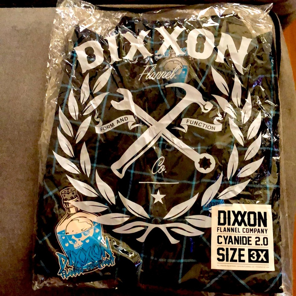 Dixxon Flannel company Cyanide 2.0 xxxl 3xl NIB with sticker/tag